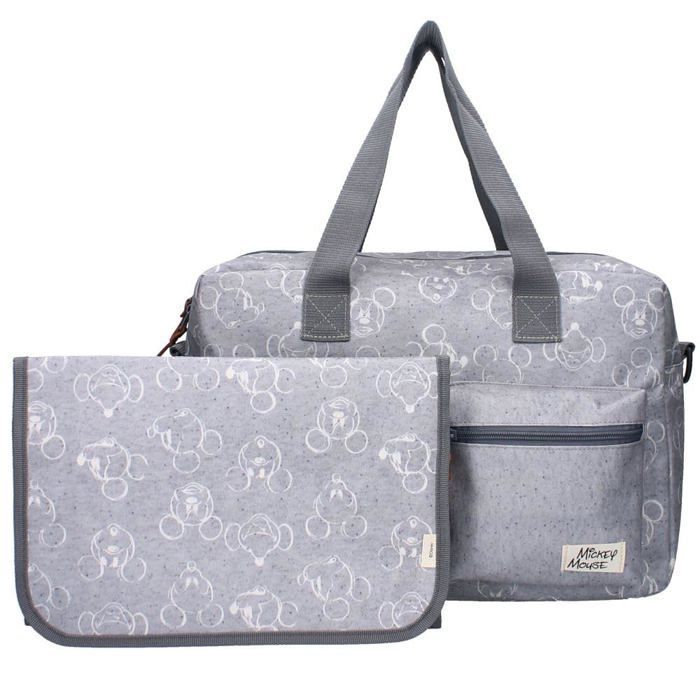 Grote grijze Vadobag luiertas met aankleedkussen - Disney Mickey Mouse, grijs