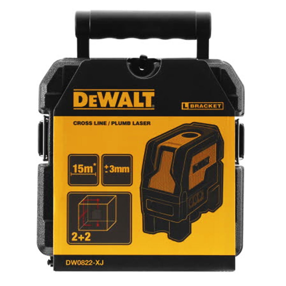 Nível a laser cruzado DEWALT DW0822-XJ com prumo e feixe vermelho