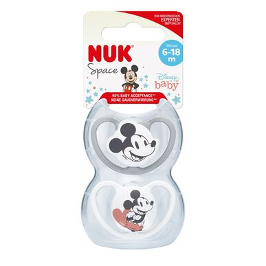 Nuk Space Mickey Boy Chuchas 6-18m 2 ja 2 un