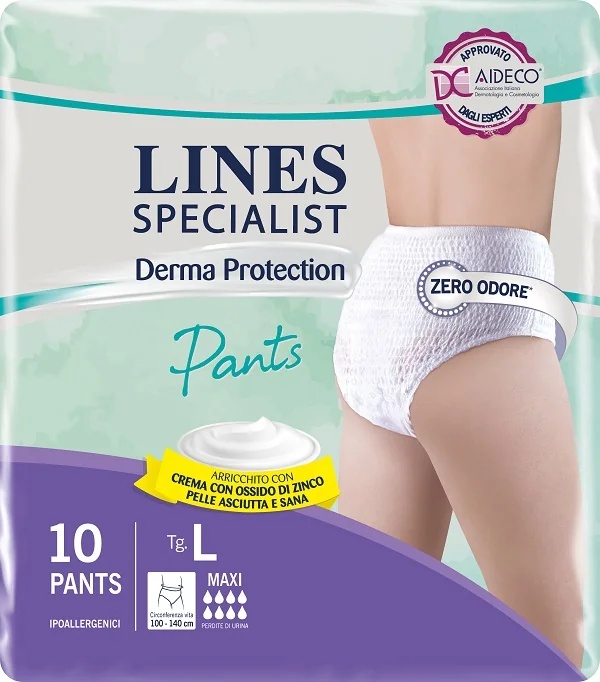 LINES Calças Derma Especialista Lines Maxi G 10 unidades de absorventes para incontinência