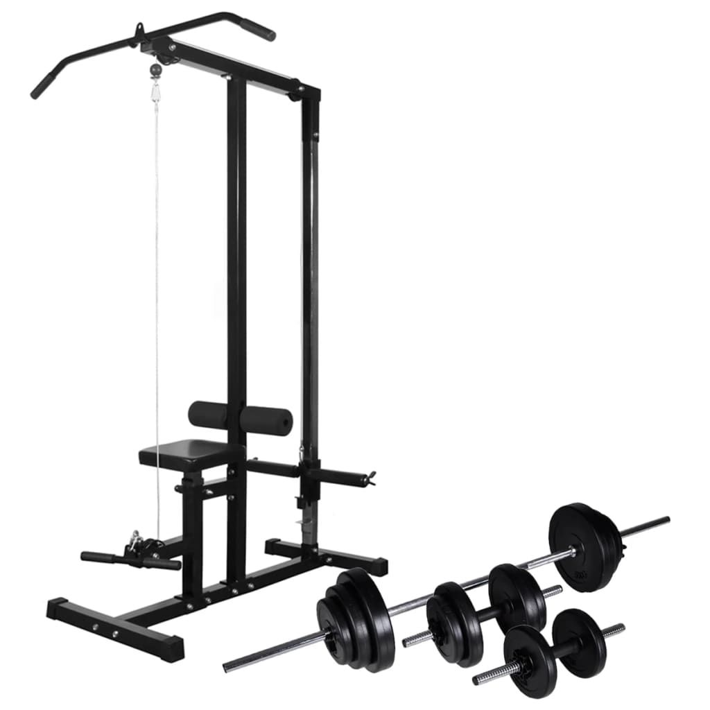 Vidaxl Sort 30,5 kg vægttræningsmaskine