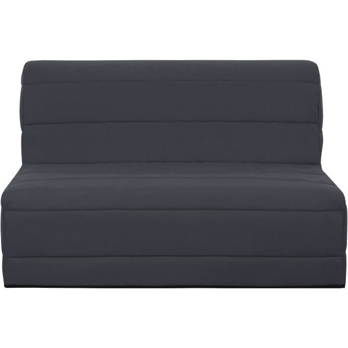 BZ Schlafsofa 140x190 - Grauer Stoff - MELISSA - Weicher Komfort - Abnehmbarer Bezug