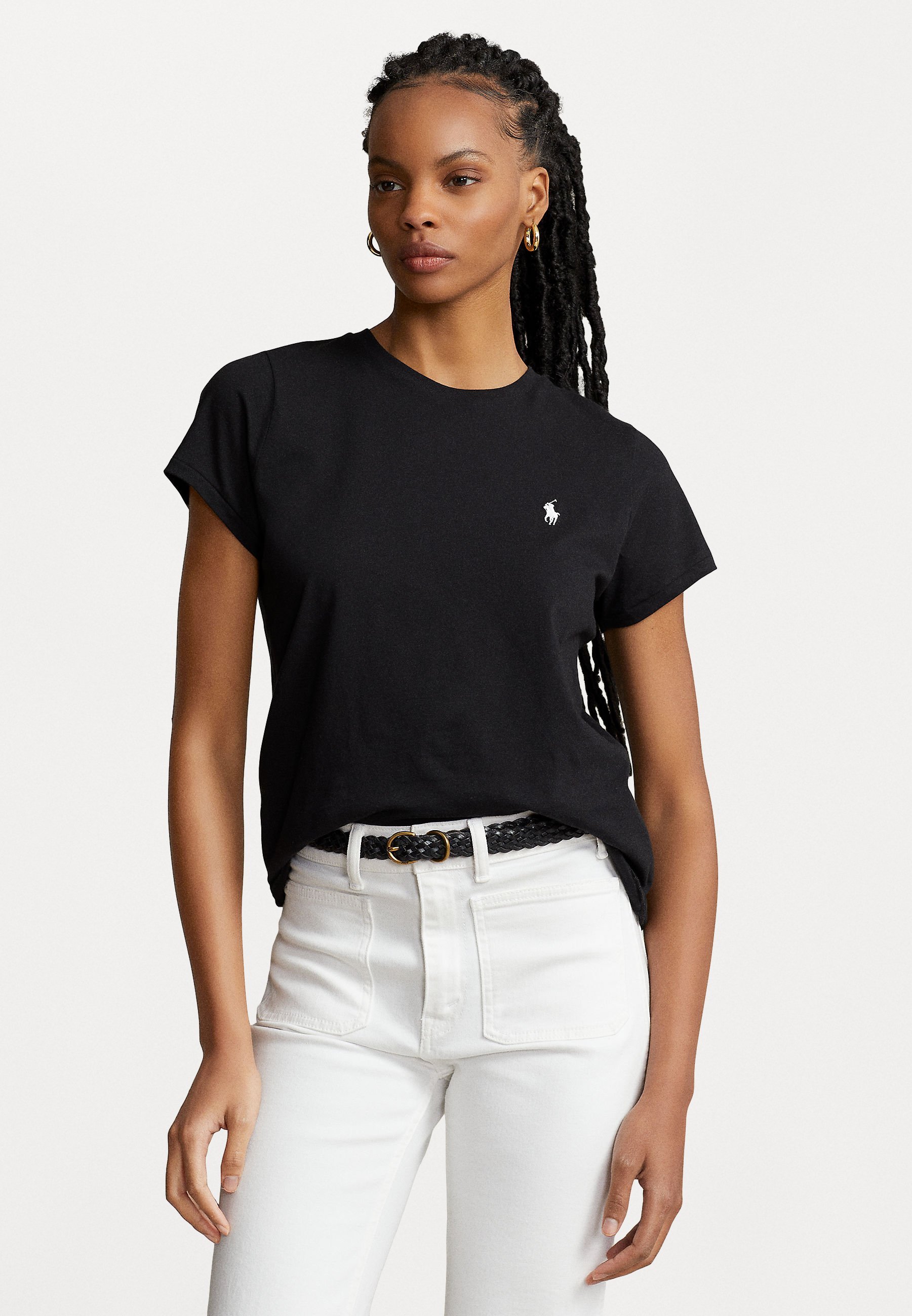 T-shirt girocollo in jersey di cotone Polo Ralph Lauren - T-shirt basic - nera