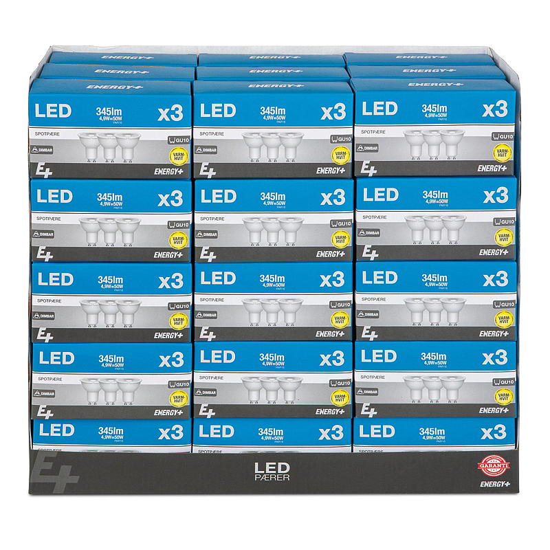Energispotlight LED 345 lm 3-pakning Dimbar, GU10