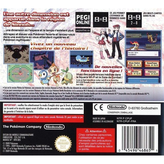 POKéMON : version Platine / JEU CONSOLE NINTENDO D