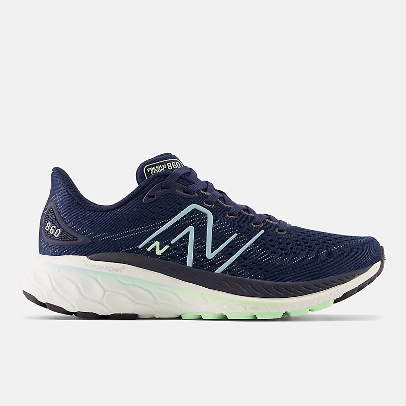 Dames Fresh Foam X 860v13 - NB Marineblauw met Bleekblauwe en Groene Aura