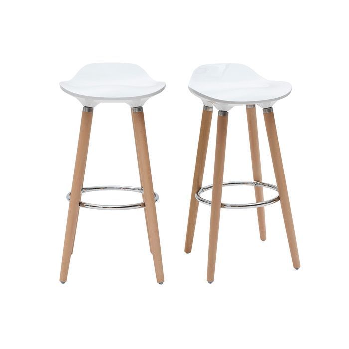 Miliboo – Weiße skandinavische Barhocker (2er-Set) GILDA