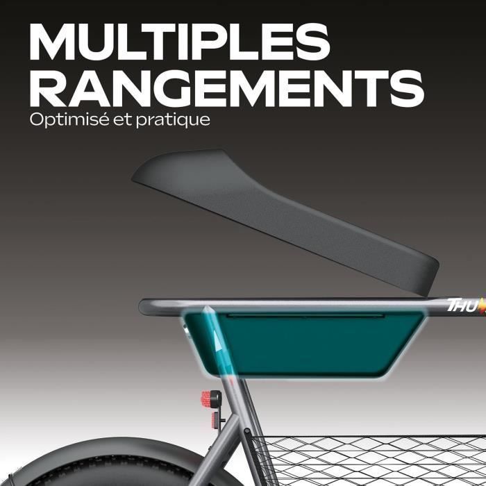 Bicicletta elettrica senza pedali - URBANGLIDE - Thunder 160 - Autonomia 30 km - Velocità 25 km/h - Grigio