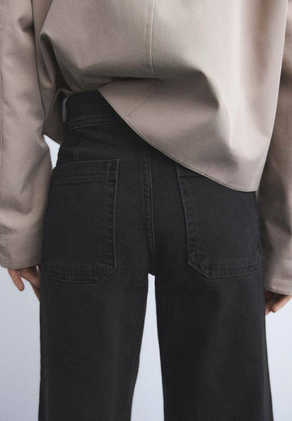 Jean évasé taille haute Mango CATHERIN CULOTTE - denim noir