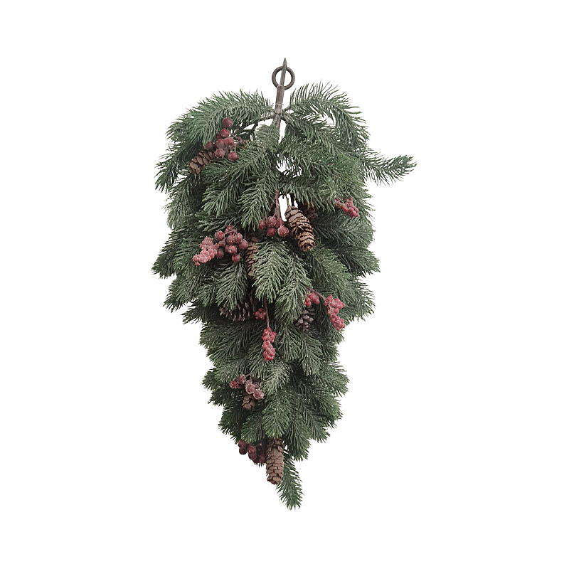 Árbol de Navidad decorativo para el hogar con bayas y piñas.