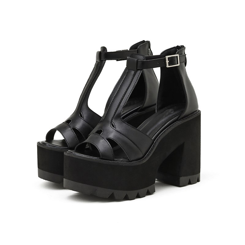 Sandales d'été pour femmes, nouvelles sandales à talons hauts tendance, plateforme, talon épais, imperméables, style gladiateur, escarpins pour femmes