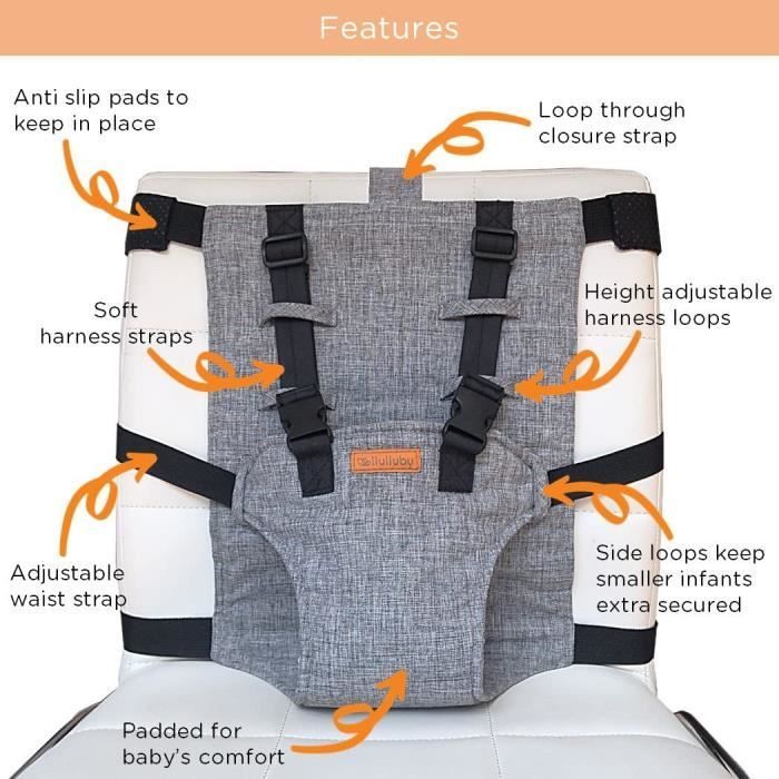 Seggiolino rialzato per bambini e neonati - Seggiolino da tavolo per bambini - Grigio - Unisex - Seggiolino rialzato - Fino a 15 kg