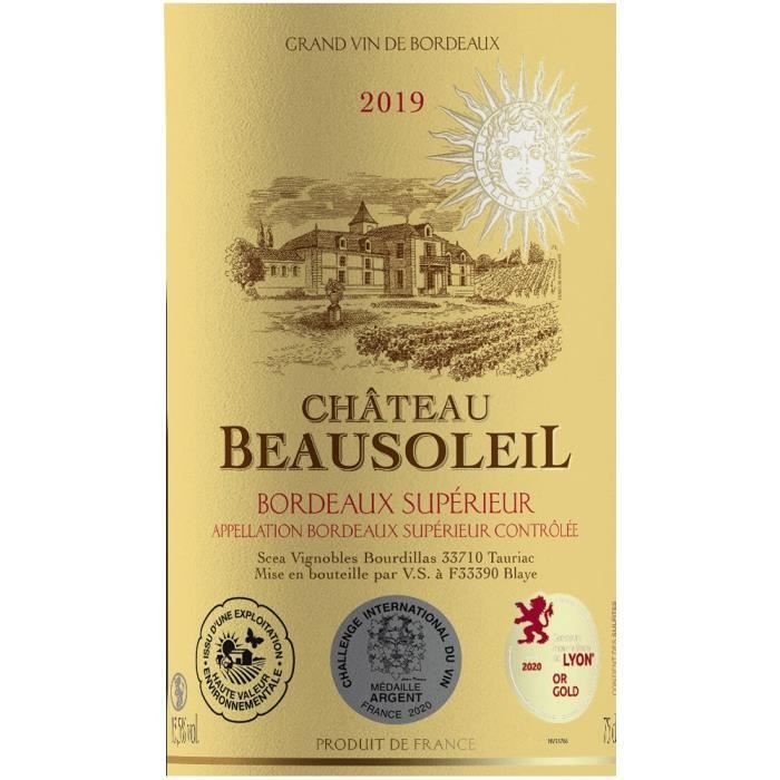 Château Beausoleil 2019 Bordeaux Supérieur - Vino Tinto Burdeos
