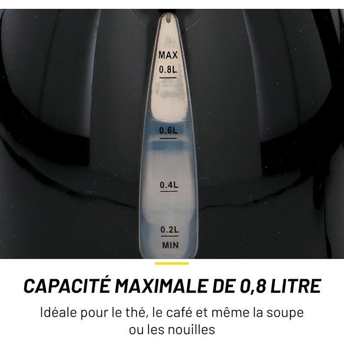 Hervidor eléctrico de viaje TRAHOO - 0,8 L - 24 V - Enchufe para encendedor de cigarrillos - Protección térmica - Apagado automático