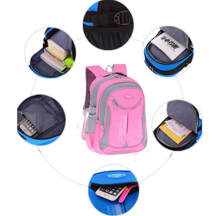 College backpack, camping bag, school bag, primary school bag, children's backpack, boys and girls, ages 6-12, waterproof - pink