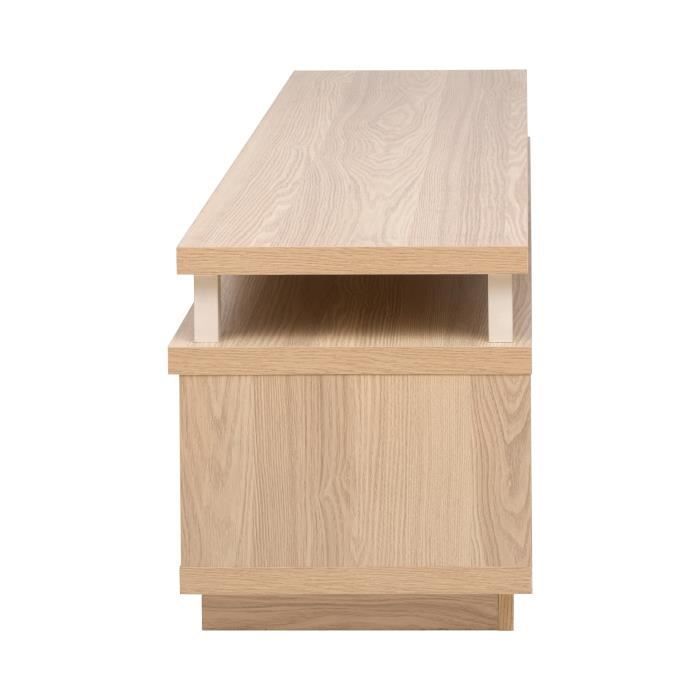 Iris Ohyama, Soporte para TV, Mueble para TV, Banco para TV, Pantalla de hasta 55 pulgadas, OTS-125M, Marrón claro, 38 x 126 x 41,5 cm (ancho x profundidad x alto)