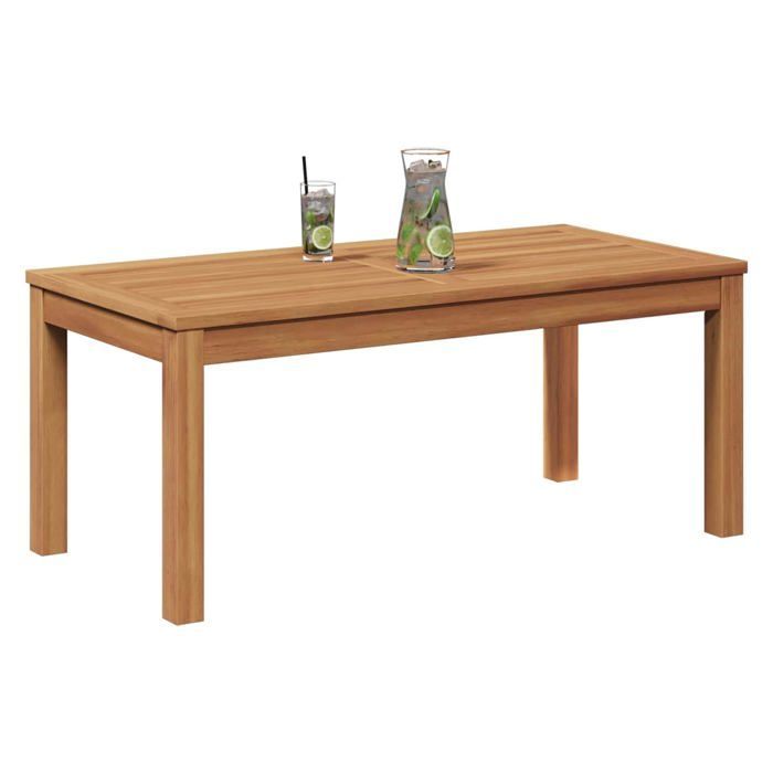 Table de jardin en teck - vidaXL - 95x45x40 cm - Marron - Bois de teck massif - Rustique - Utilisation extérieure