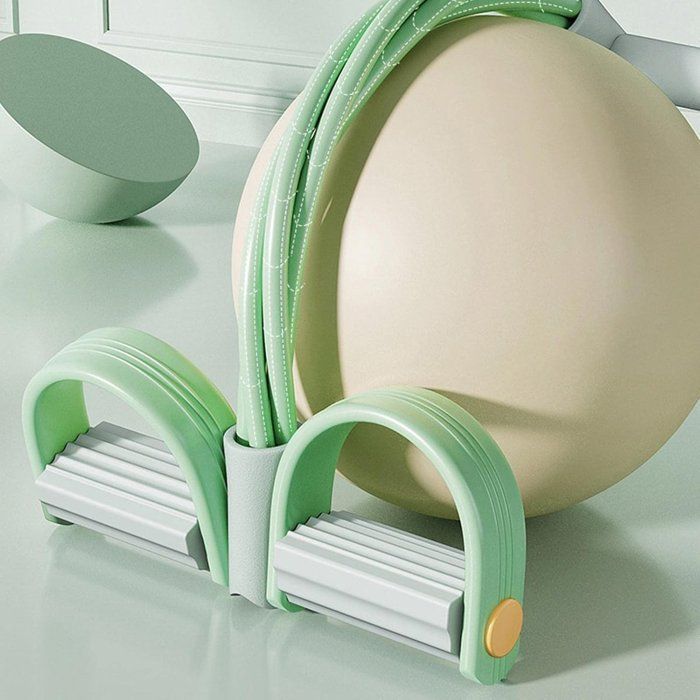 Aparelho para treinamento abdominal - Abdominal - Fortalecimento muscular - 4 tubos - Corda elástica - Equipamento esportivo - Modelagem