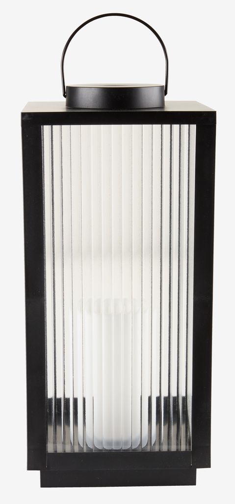 GULDSMED Laterna GULDSMED, širina 22 x dolžina 22 x višina 48 cm, z LED diodo, črna