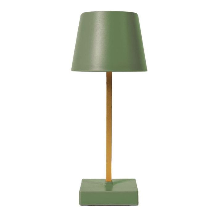 Lámpara de mesa LED verde táctil recargable por USB con 3 intensidades de luz blanca.