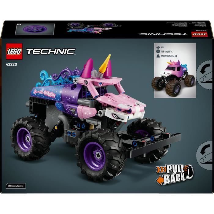 LEGO Technic 42220 Monster Jam Sparkle Smash Pull-Back Truck - Toy for Ages 7+