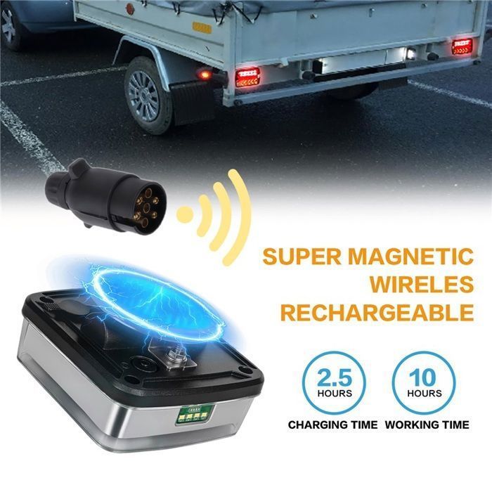 Luzes traseiras magnéticas sem fio para reboque, kit de luzes LED recarregáveis à prova d'água IP65, luzes de freio e seta para caminhão