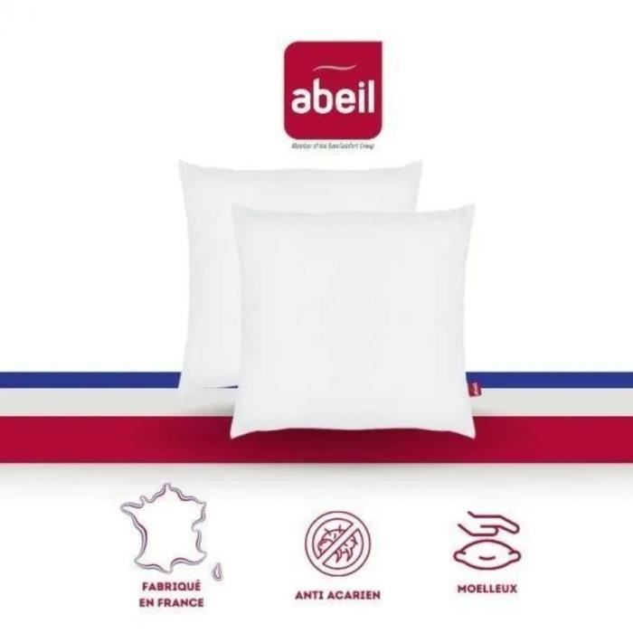 Set di 2 cuscini antiacaro - 60 x 60 cm - 100% cotone trattato Biome® - ABEIL