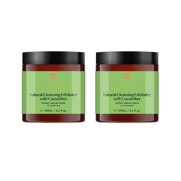 Exfoliante Dr Botanicals con pepino, paquete doble de 2 x 120 ml