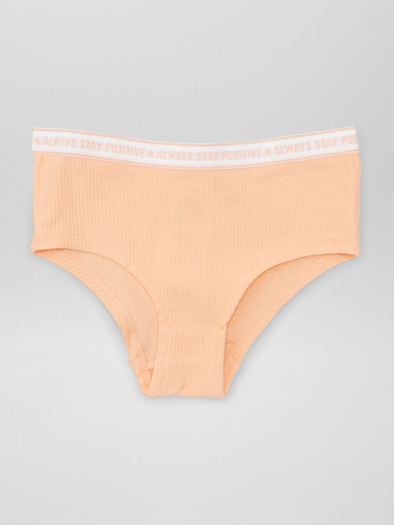 Set van 3 gebreide culottes met ribbels - PAARS