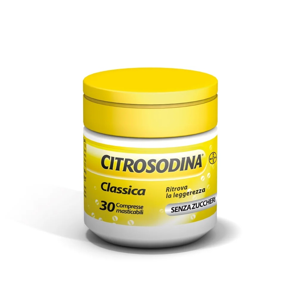 CITROSODINA Citrosodina kauwtabletten voor de spijsvertering 30 tabletten Zwaar gevoel in de maag