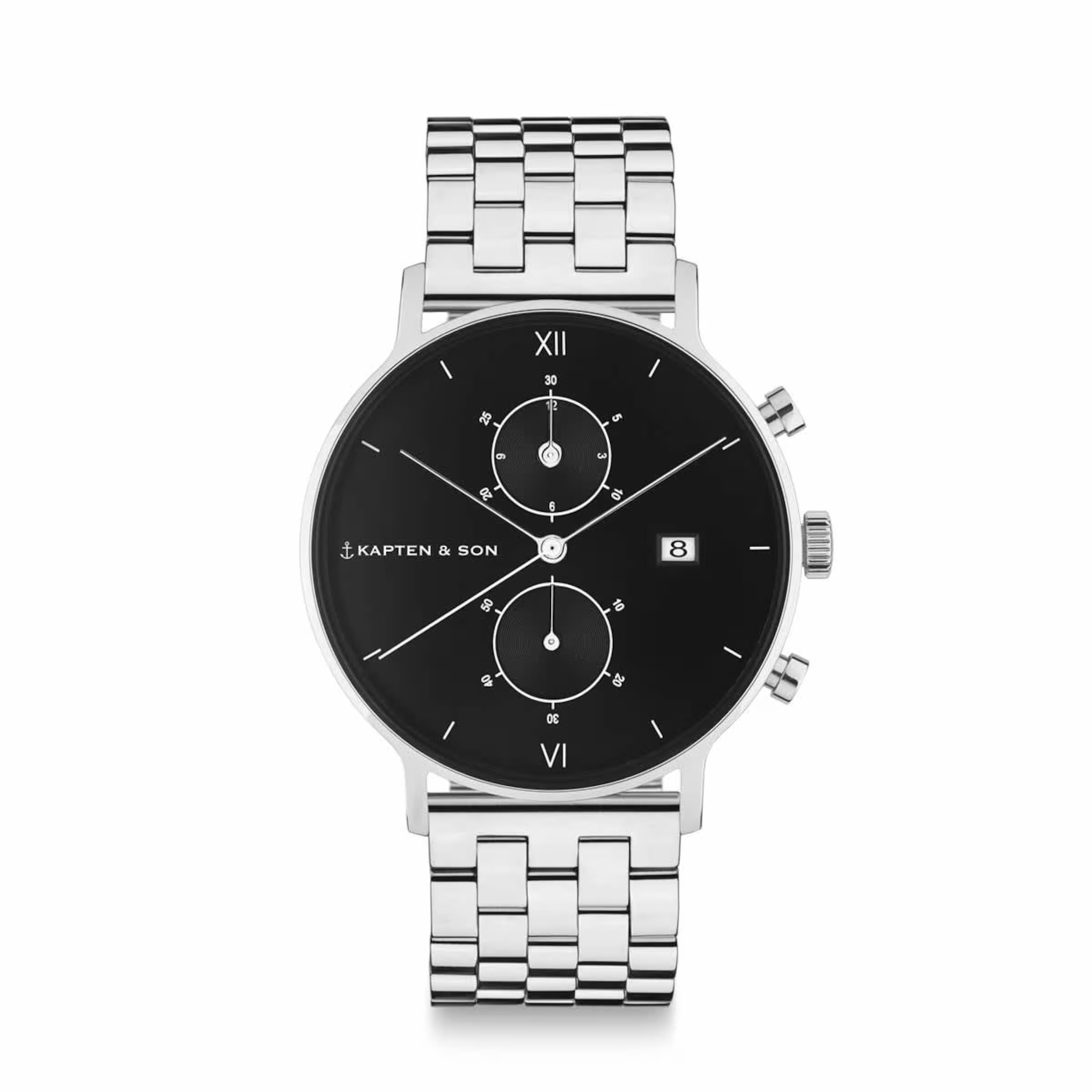 Chrono Argent Acier Noir
