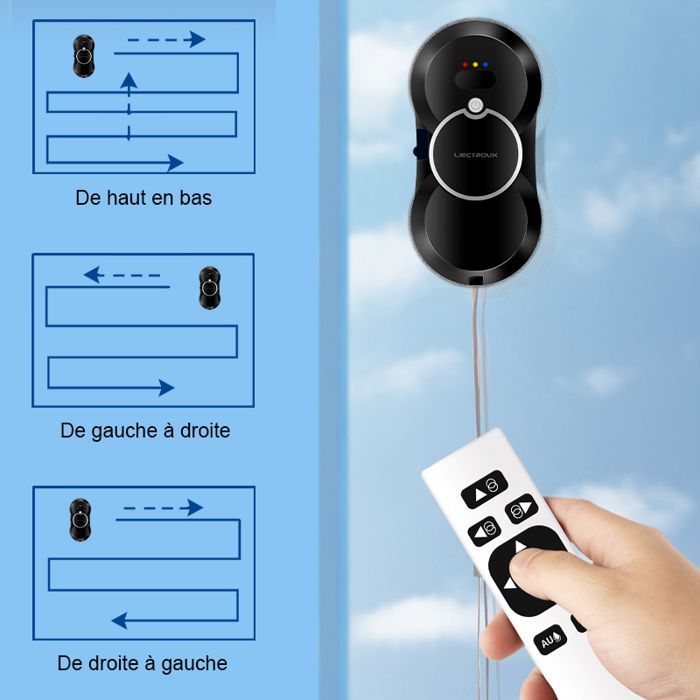LIECTROUX HCR-10 Robot lavavetri - Nero - 2800 Pa - Serbatoio da 30 ml - Pulizia auto - Robot lavavetri intelligente e autonomo