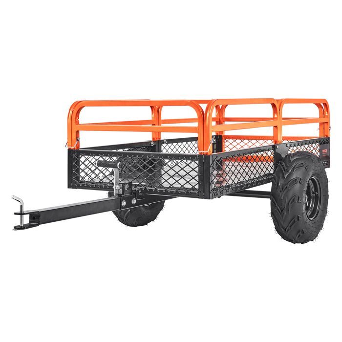 Remolque basculante VEVOR - Capacidad de carga de 680 kg - Remolque utilitario de jardín de alta resistencia - para tractor, cortacésped, ATV