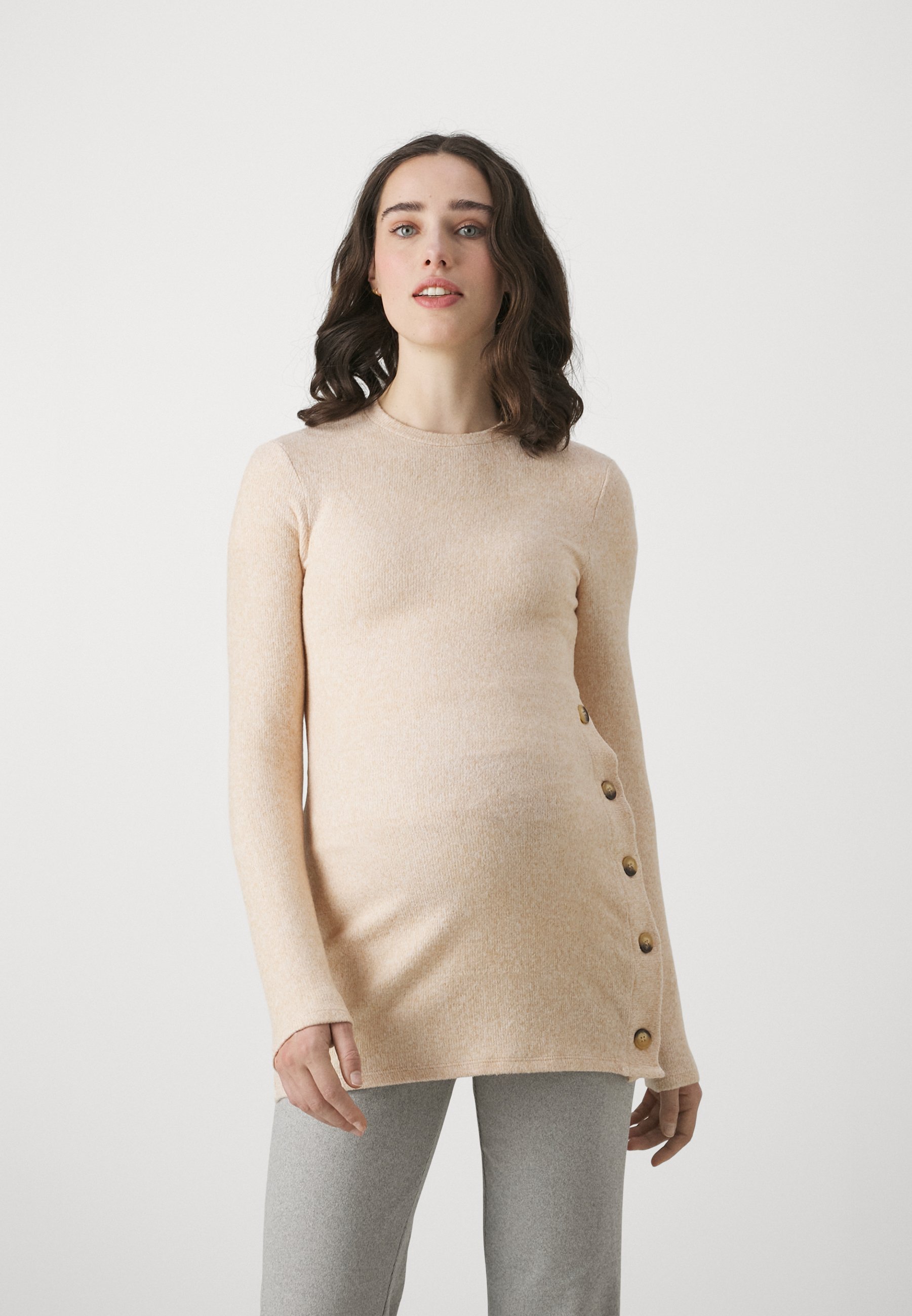 Anna Field MAMA top met lange mouwen - camelkleur