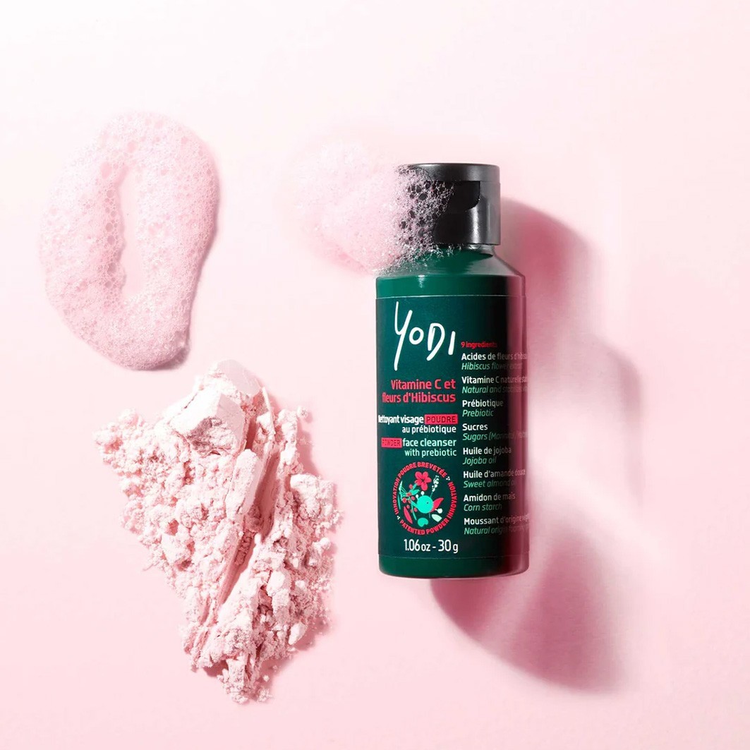 Yodi Vitamine C et Fleurs d'hibiscus Nettoyant visage en Poudre au Prébiotique