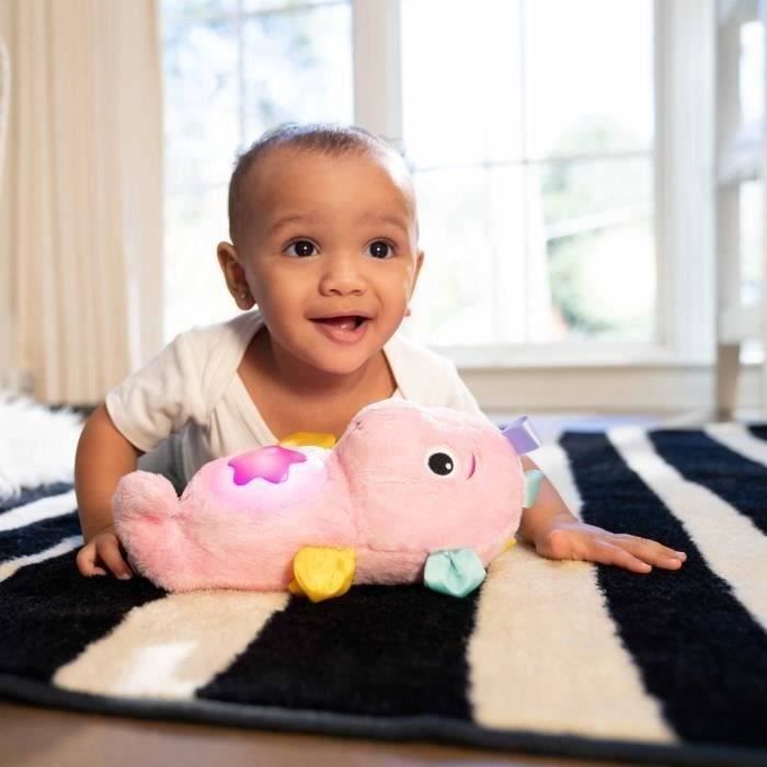 Lámpara de noche para bebé BABY EINSTEIN, peluche de caballito de mar rosa, responde al llanto del bebé, musical, luminosa, con ruido blanco y clip para chupete.