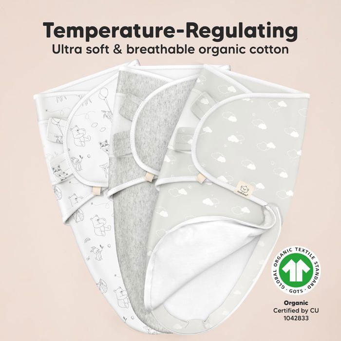Conjunto de 3 Sacos de Dormir com Zíper para Bebês – Saco de Dormir para Recém-Nascidos de 2 a 7 Meses