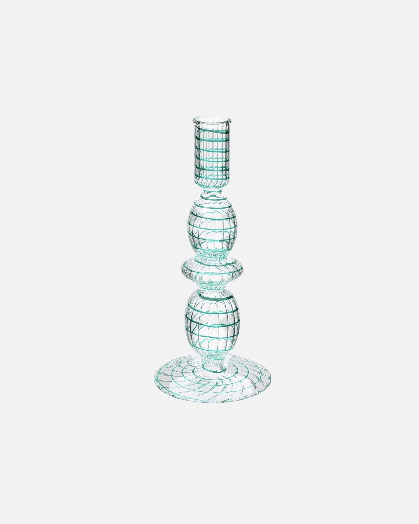 PIP Studio stiklinė žvakidė, spiralės formos, šviesiai mėlyna – 1 vnt.