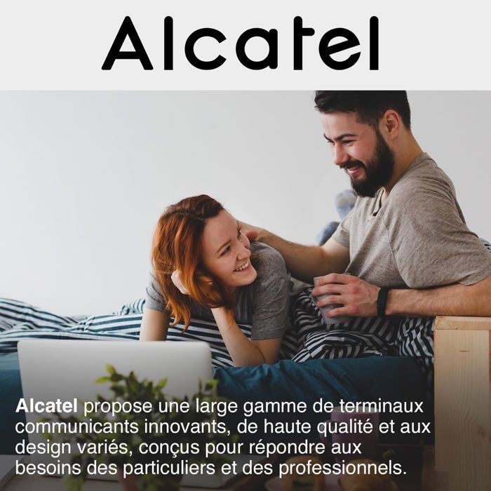 Teléfono fijo con cable - ALCATEL - Temporis T06 - Diseño compacto - Montaje en pared/escritorio - Botón de rellamada