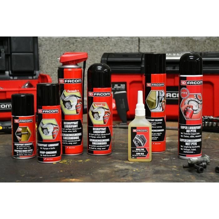 Lubricante de silicona de 300 ml - FACOM - Lubricante limpio e incoloro - Concentrado - Especial para mecánica y juntas