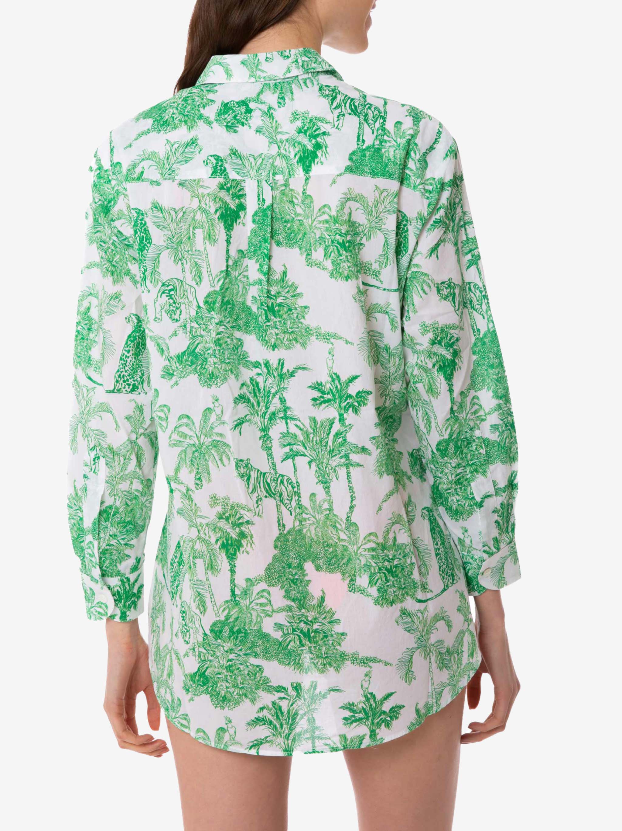 Camicia da donna in cotone con stampa toile de jouy