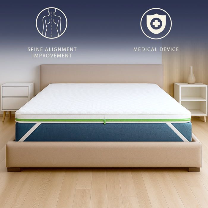 White Stone Matratzenauflage 80 x 190 cm Memory Foam Breeze 9 Zonen | 5 cm | Antiallergisches und kühlendes Polar-Gewebe