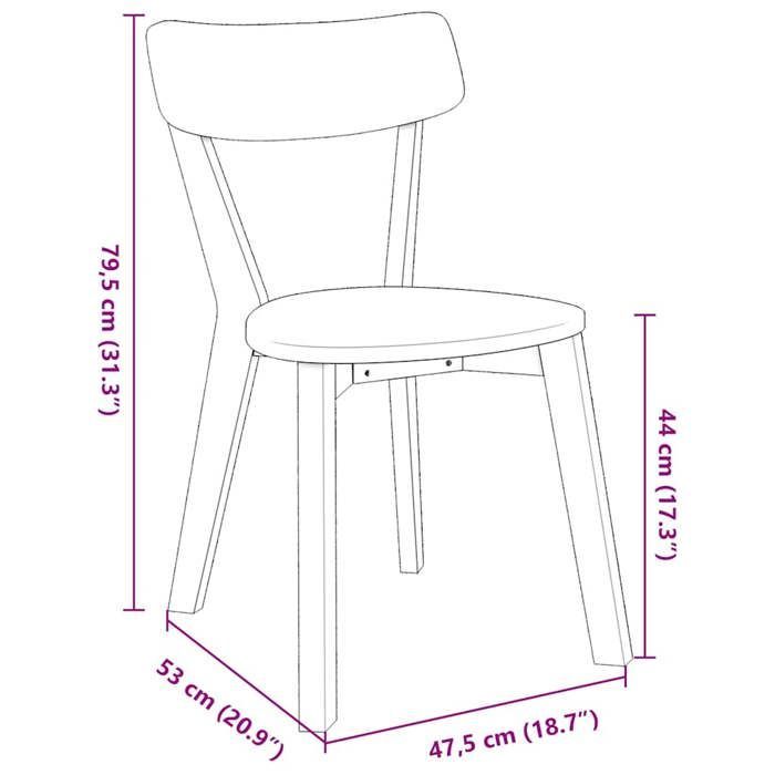vidaXL Chaises à manger 2 pcs bois massif caoutchouc, chaise à dîner, chaise, chaise de salon, chaises à dîner, chaise de 4102434