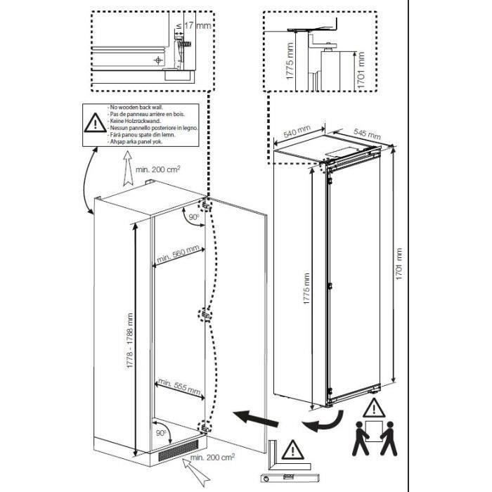 Congélateur armoire - BEKO - BFNA247E40SN - Intégrable - 6 tiroirs + 1 compartiment - 10 kg/24h - Classe E -  177,5x54x54,5