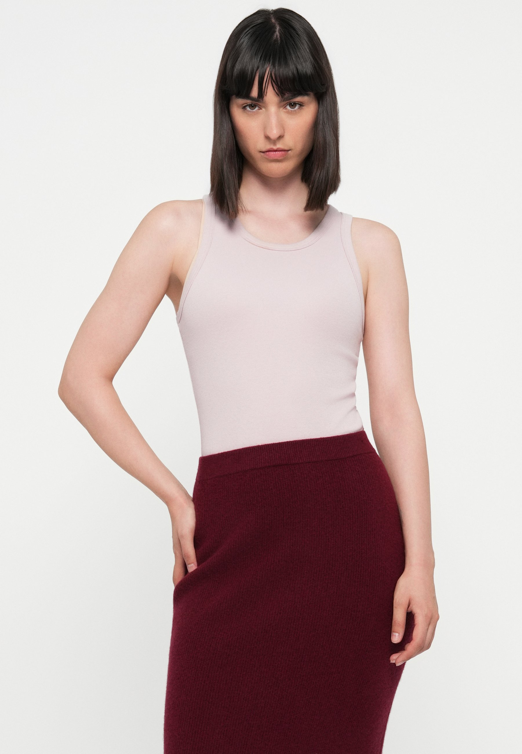 American Vintage RAXOW - Gonna a tubino - rosso scuro