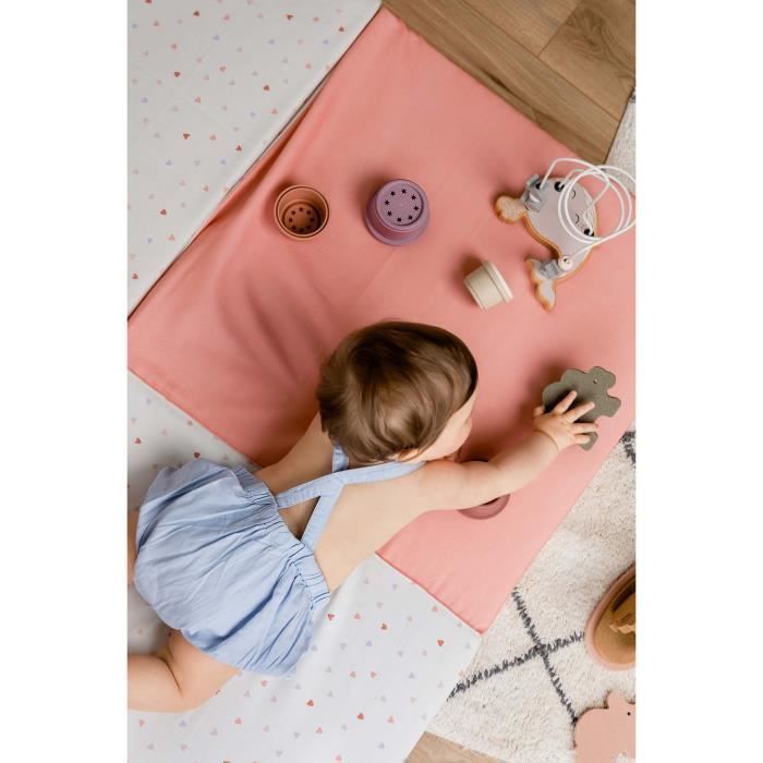 Tapis d'éveil Malin TINEO MON COEUR 3en1 - Tapis évolutif multifonction - 120x120x5 cm