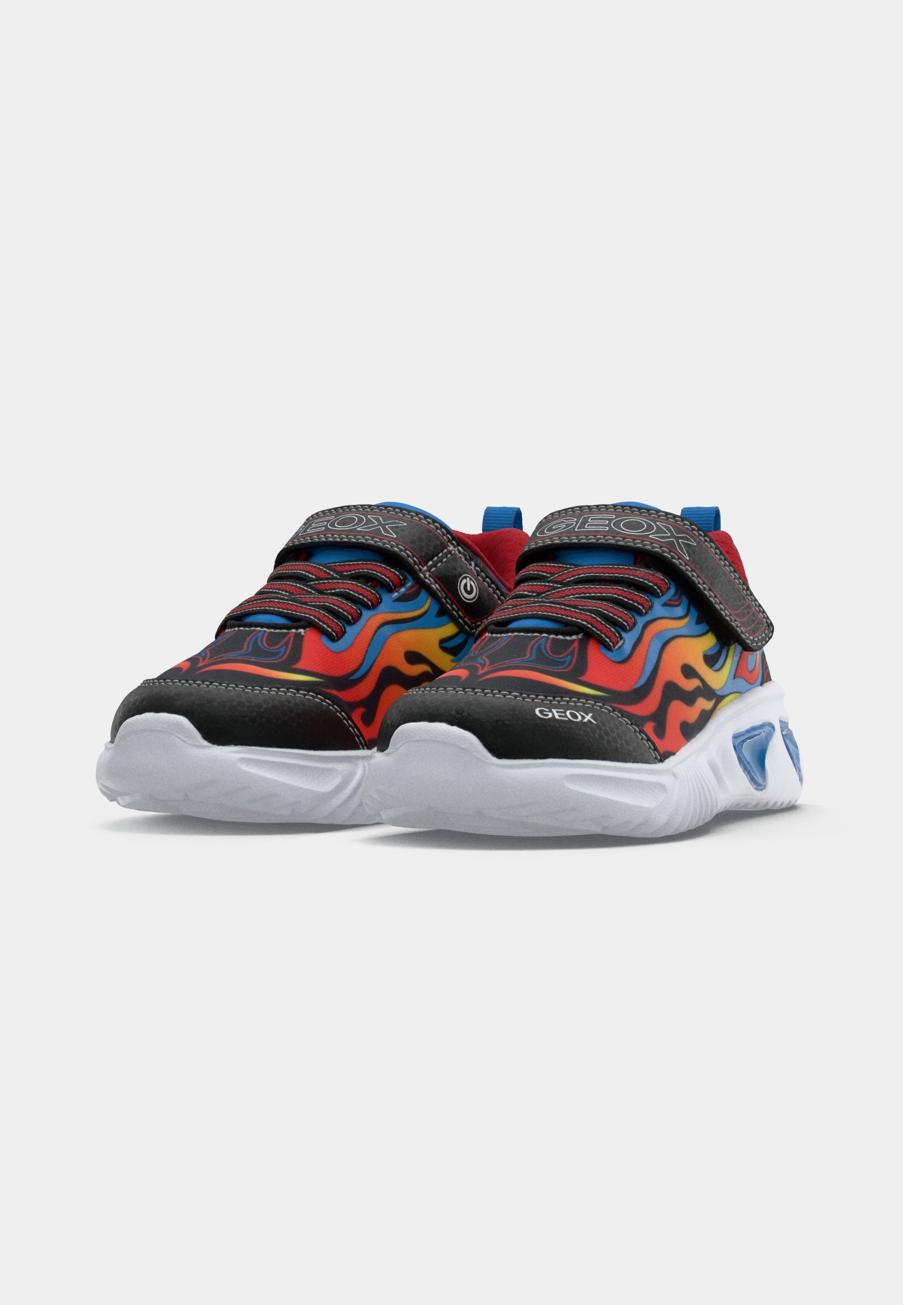 Geox LIGHT UP ASSISTER BOY - Sneakers - zwart/hemelsblauw