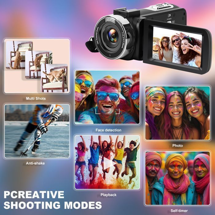 Videocámara digital IBEAFILLY 8K 64MP con pantalla de 3