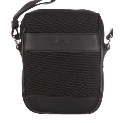 Sacs et besaces CHABRAND - Toile garnie cuir de vachette - Noir - Fermeture zippée