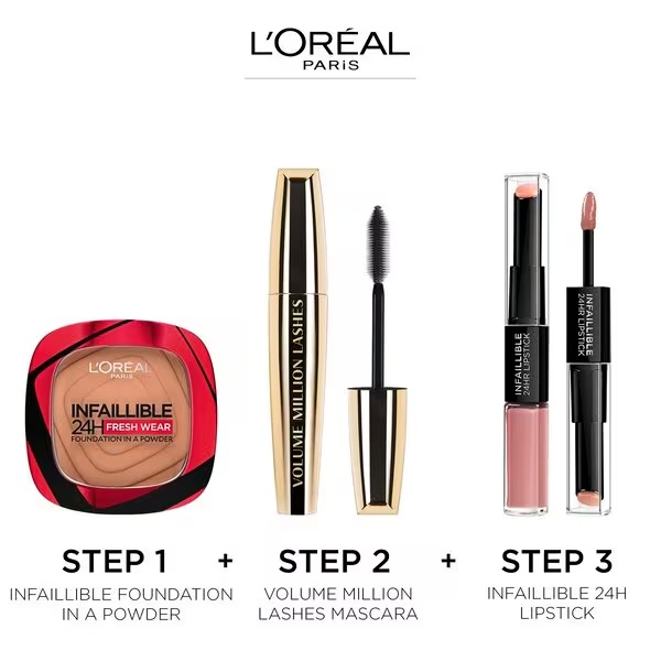 L'Oréal Paris Infaillible 24H Fresh Wear 180 Rose Sand пудер у праху 9 г